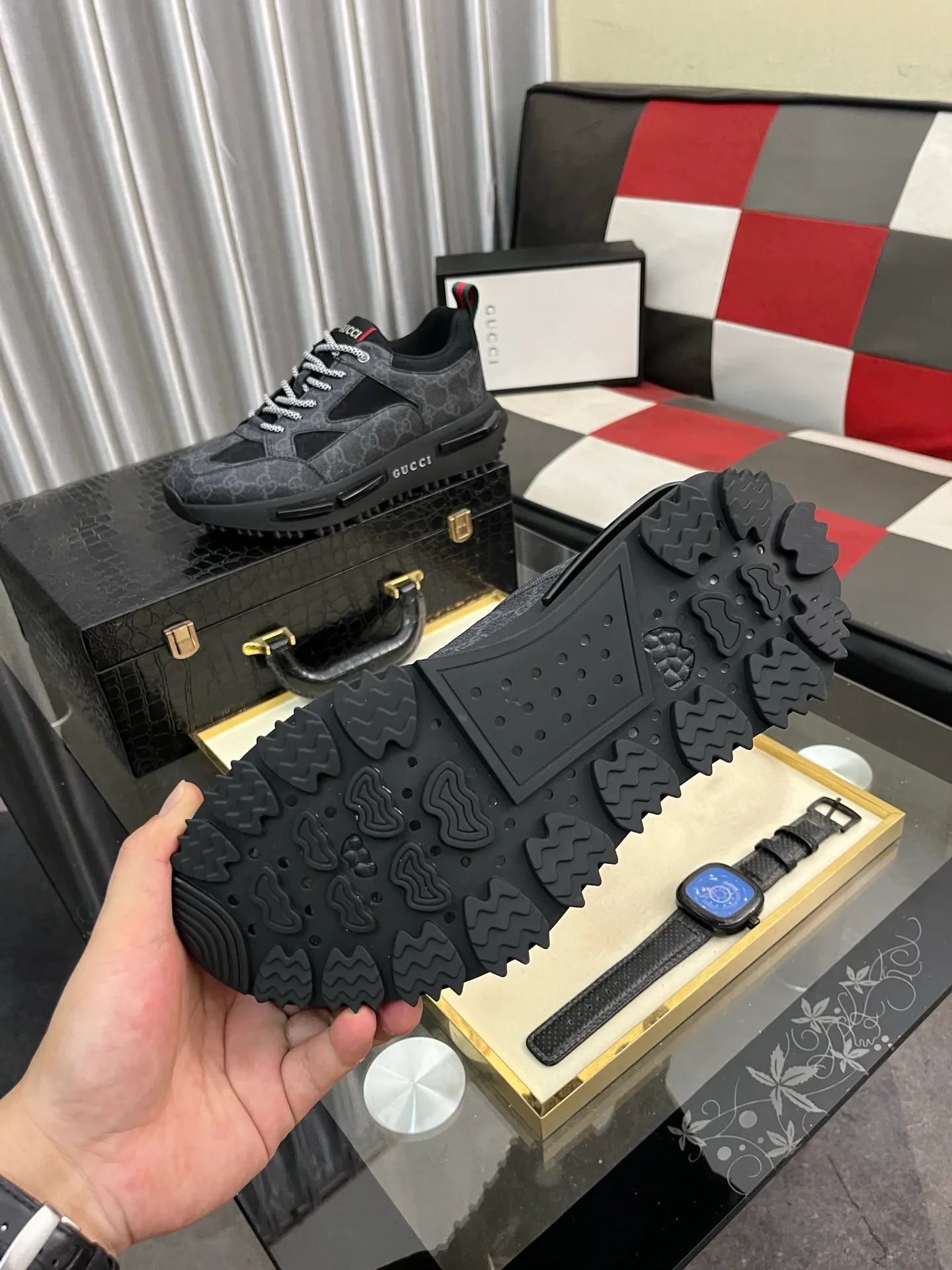 Men's Men's Shoes 💰458⌚️⌚️《GUCCI》The latest hot-selling casual shoes, top brand [seduce] luxury~purchase, top~quality. Products sold at the counter [strong] Original embossed calfskin fabric ➕ Comfortable sheepskin lining, code number: 38-443️⃣colors available